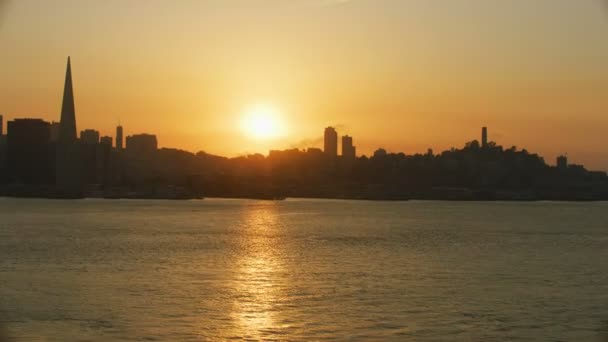 Σαν Φρανσίσκο Νοεμβρίου 2017 Εναέρια Ηλιοβασίλεμα Θέα Στον Ουρανοξύστη Πυραμίδα — Αρχείο Βίντεο