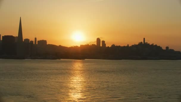 San Francisco November 2017 Aerial Sunset Stadsutsikt Transamerica Pyramid Skyskrapa — Stockvideo