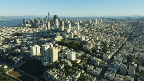 Vista Paisagem Urbana Aérea Centro Cidade Russian Hill Skyline Business — Vídeo de Stock