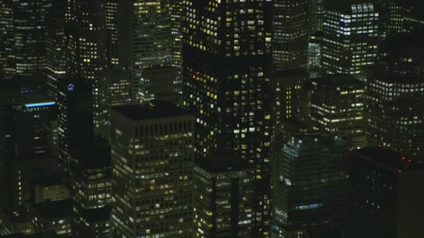 Сан Франциско Ноябрь 2017 Ночь Воздухе Освещенный Вид Центр Города — стоковое видео