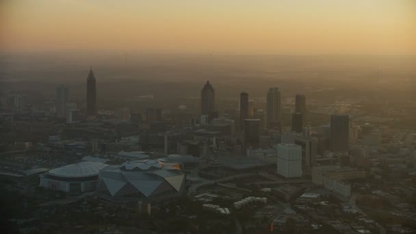 Atlanta Listopad 2017 Letecké Sunrise Pohled Mercedes Benz Stadium Domů — Stock video