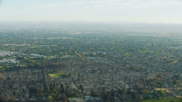 Aerial Landscape View Homes Saved Others Destroyed Wildfire Modern Homes — Stock Video