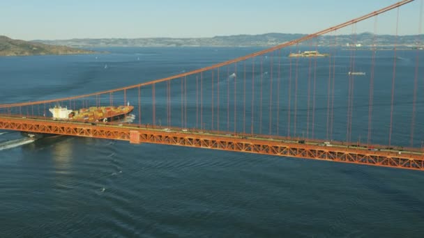 San Francisco Noviembre 2017 Vista Aérea Del Buque Portacontenedores Cerca — Vídeos de Stock