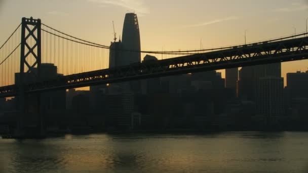 San Francisco Novembre 2017 Tramonto Aereo Vista Città Bay Bridge — Video Stock