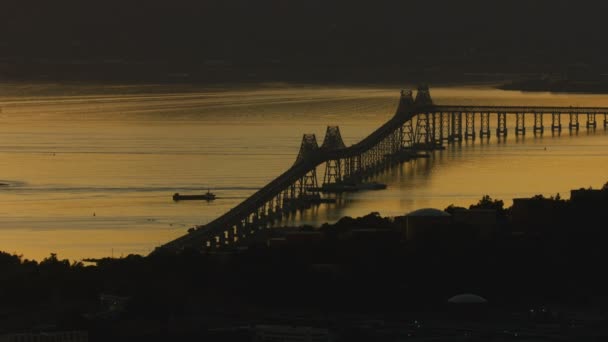 Vista Aérea Noturna Ponte San Rafael Dois Andares Richmond 580 — Vídeo de Stock