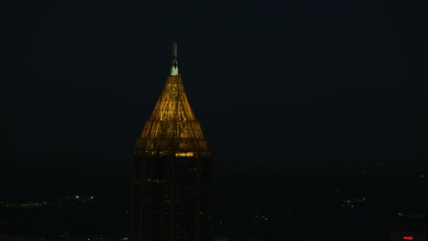 Atlanta Listopada 2017 Aerial Noc Oświetlony Widok Bank America Plaza — Wideo stockowe