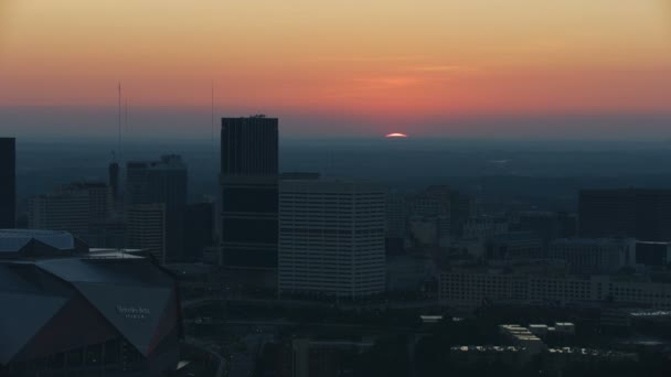 Atlanta Noviembre 2017 Vista Aérea Amanecer Del Techo Retráctil Del — Vídeos de Stock