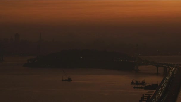 San Francisco Noviembre 2017 Puesta Sol Aérea Vista Iluminada Del — Vídeos de Stock