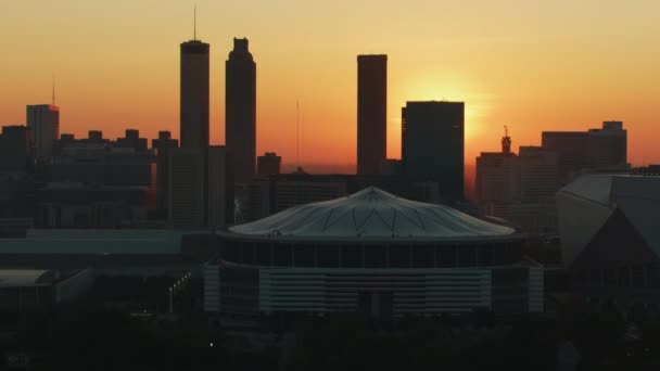 Atlanta November 2017 Luchtfoto Zonsopgang Weergave Van Het Uitschuifbare Dak — Stockvideo