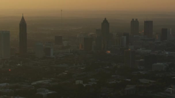 Atlanta Listopada 2017 Aerial Wschód Widok Haze Miasto Drapacz Budynków — Wideo stockowe