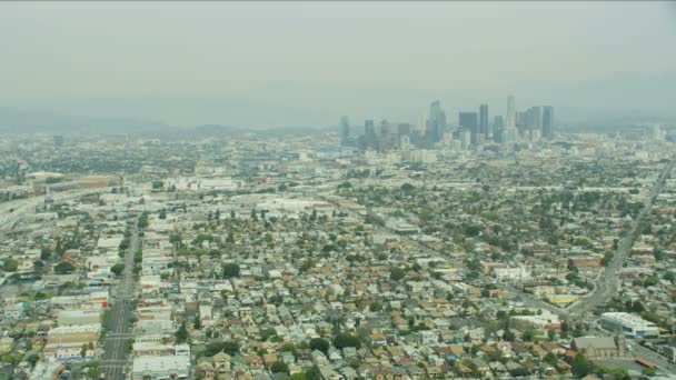 Los Angeles November 2017 Luchtfoto Van Los Angeles Voorsteden Commerciële — Stockvideo