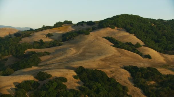 Vue Aérienne Paysage Des Collines Arides Arides Après Une Sécheresse — Video