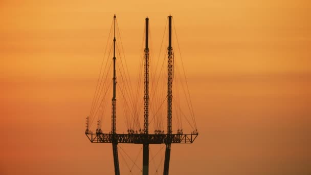 Coucher Soleil Vue Aérienne Ville Twin Peaks Sutro Radio Tower — Video