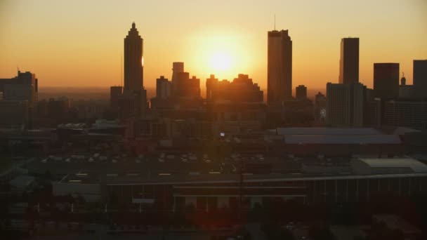 Ατλάντα Νοεμβρίου 2017 Sunrise Εναέρια Θέα Κτίρια Της Πόλης Στην — Αρχείο Βίντεο