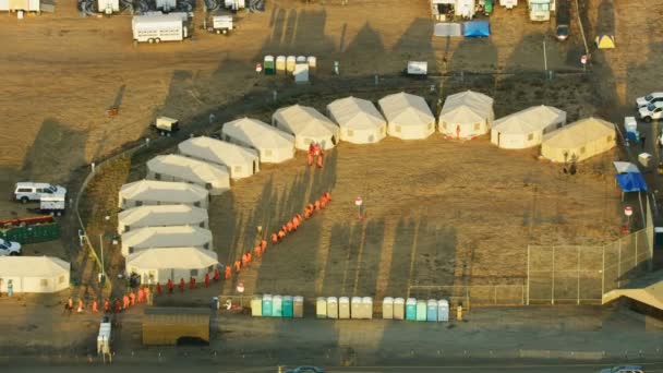 São Francisco Novembro 2017 Vista Aérea Acampamento Oficial Montado Para — Vídeo de Stock