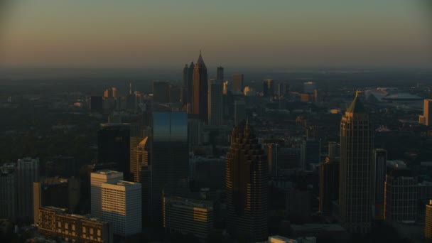 Atlanta Novembre 2017 Vista Aerea Mattutina All Alba Degli Edifici — Video Stock