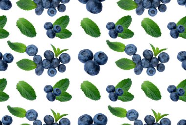 Taze nane yapraklı yabanmersini, beyaza yakın. Yabanmersini yakın çekim deseni