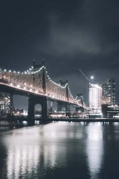 Manhattan Éjszakai Panoráma Brooklyn Bridge Manhattan Bridge Manhattan New York — Stock Fotó