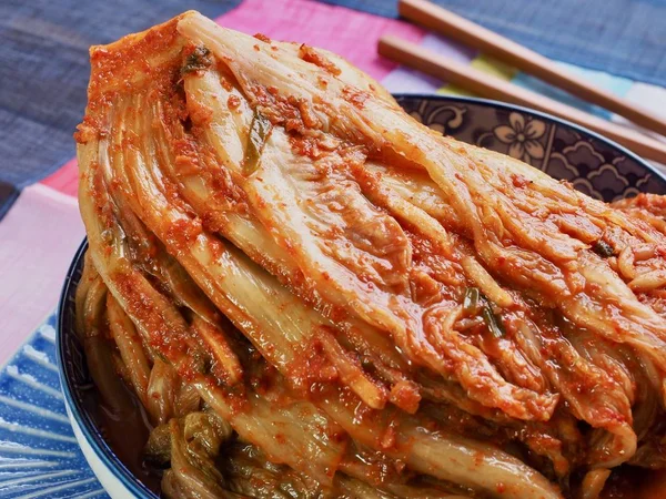 Korean Food Fresh Kimchi Korean Traditional Food Kimchi — Stok Foto