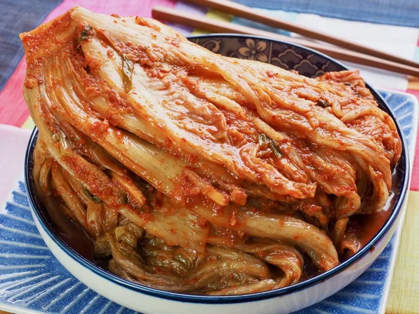 Korean Food Fresh Kimchi Korean Traditional Food Kimchi — Stok Foto