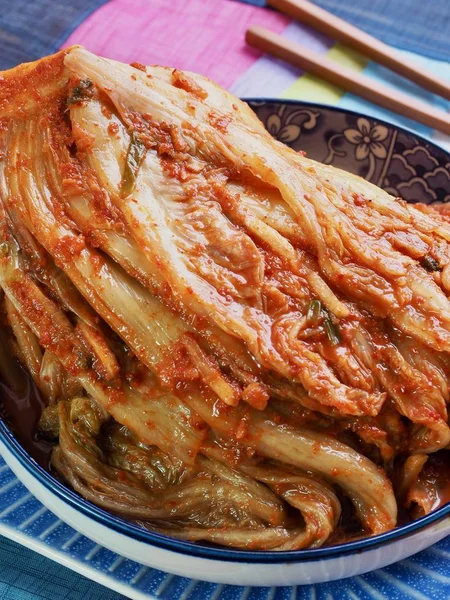 Koreansk Mat Färsk Kimchi Koreansk Traditionell Mat Kimchi — Stockfoto