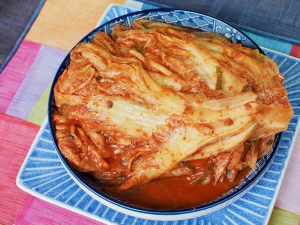 Korean Food Fresh Kimchi Korean Traditional Food Kimchi — Stok Foto