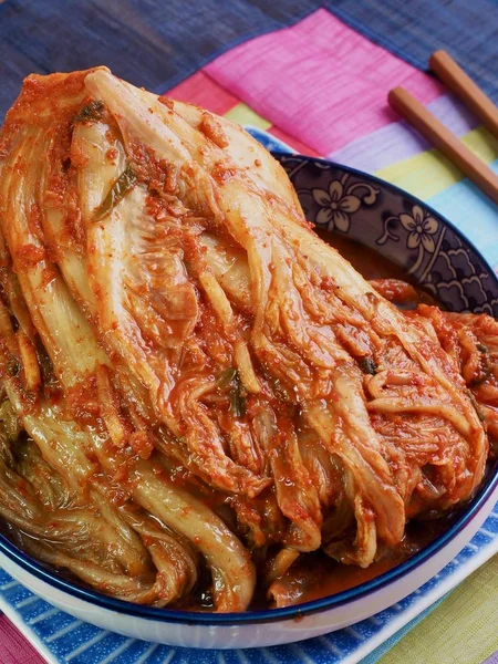 Comida Coreana Kimchi Fresco Comida Tradicional Coreana Kimchi — Foto de Stock