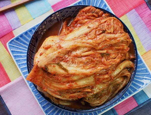 Koreansk Mat Färsk Kimchi Koreansk Traditionell Mat Kimchi — Stockfoto