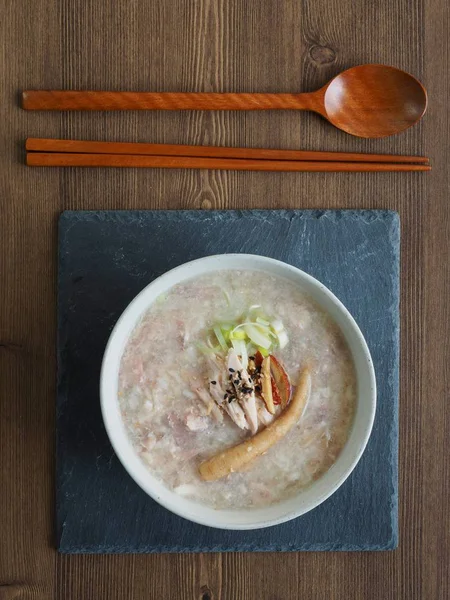 Koreaanse Keuken Chickenriceporridge Dakjuk Ginseng Dakjuk — Stockfoto