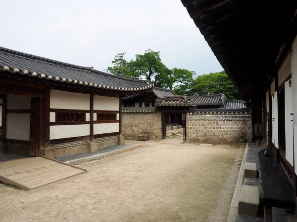 Kore Geleneksel Hanok Kapısı Ahşap Kapı — Stok fotoğraf