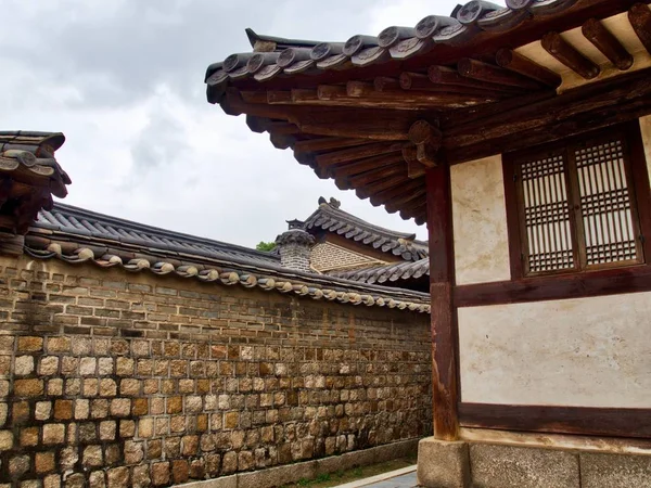 Kore Geleneksel Hanok Kapısı Ahşap Kapı — Stok fotoğraf