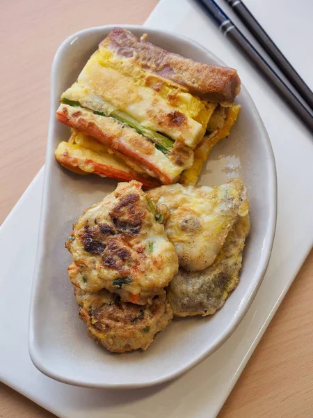 Koreanisches Essen Modeum Jeon Verschiedene Pfannkuchen Koreanische Frikadelle — Stockfoto