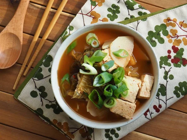 Comida Coreana Kimchi Tofu Sopa Papa —  Fotos de Stock