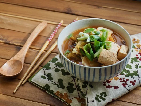 Koreansk Mat Kimchi Tofu Potatis Soppa — Stockfoto