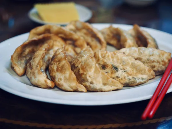 Asian Food Dumplings Dim Sum Meatdumplings Fried Dumplings — Stock Photo, Image