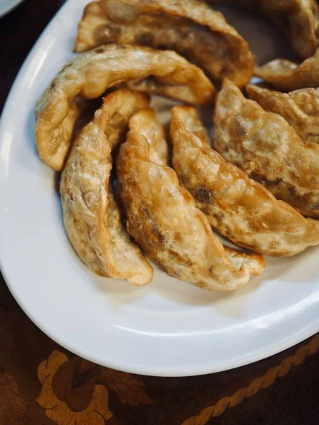 Asiatisk Mat Dumplings Dim Sum Kött Dumplings Stekt Dumplings — Stockfoto