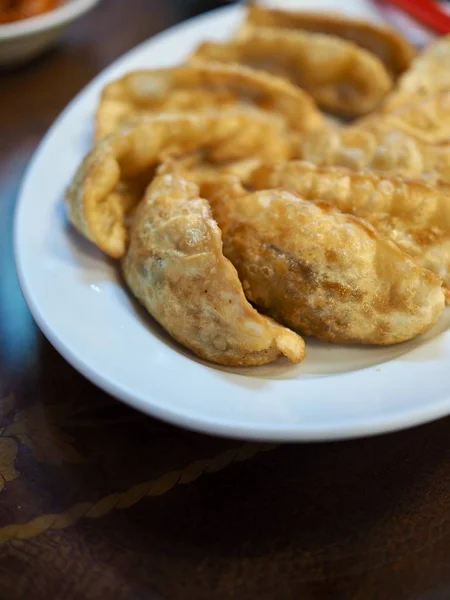 Gnocchi Cibo Asiatici Dim Sum Gnocchi Carne Gnocchi Fritti — Foto Stock