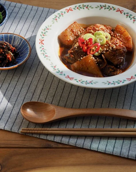 Korean Food Mackerel Soy Sauce Stew — 스톡 사진