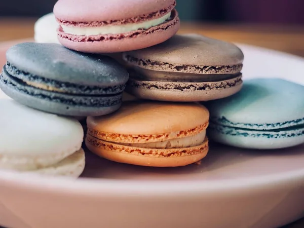 Colorful Macaroons Different Colors Sweet Food — Stock Photo, Image