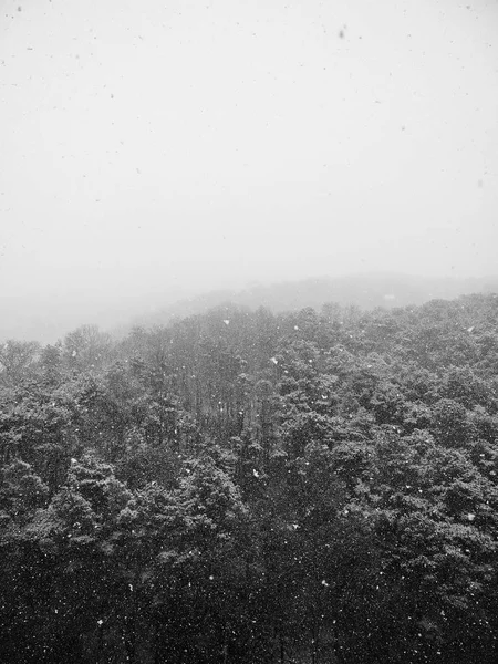 Paesaggio Montano Invernale Nevoso Corea Fotografia Monocromatica — Foto Stock