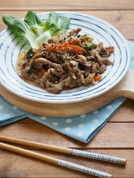 Korean Food Pork Bulgogi Korean Traditional Food — Stock Photo, Image