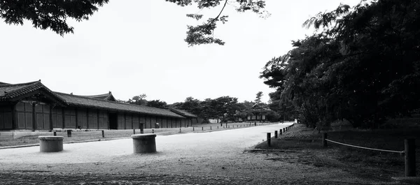 Palais Traditionnel Coréen Changgyeonggung Bâtiment Traditionnel Photographie Monochrome — Photo