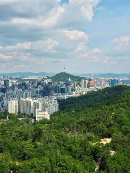 Seoul City Namsan Cityscape Korea Clear Sky Clouds — Stock Photo, Image
