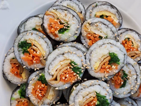 Makanan Korea Kimbab Sayuran Porselen Bowl — Stok Foto