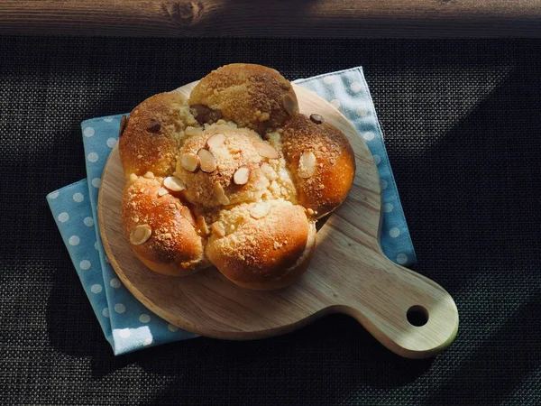 Verse Ronde Zoete Room Brood — Stockfoto