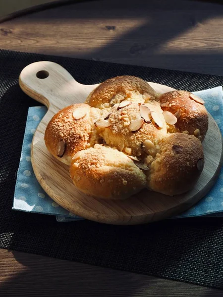 Verse Ronde Zoete Room Brood — Stockfoto