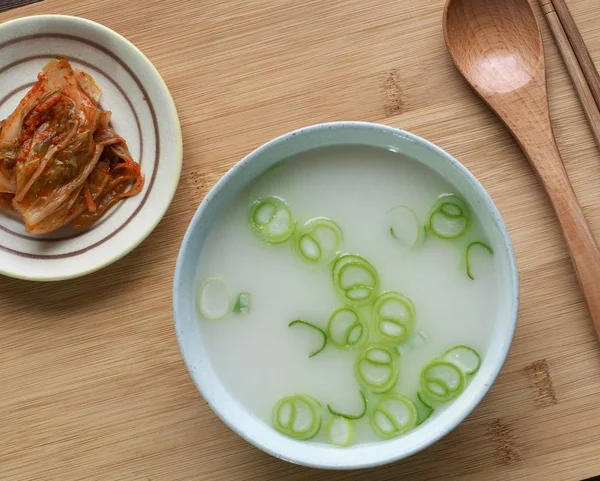 Koreai Marhahús Lábszár Csontleves Kimchi — Stock Fotó