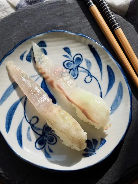 Japans Traditioneel Voedsel Platvis Sushi — Stockfoto