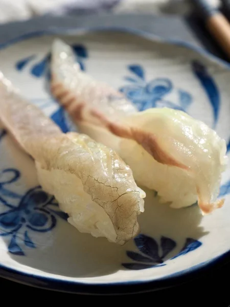 Comida Tradicional Japonesa Flatfish Sushi —  Fotos de Stock