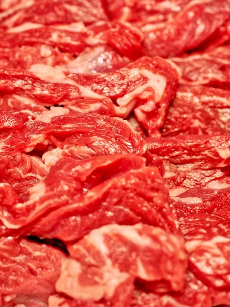 Korean Fresh Sliced Beef Background — Stock Photo, Image